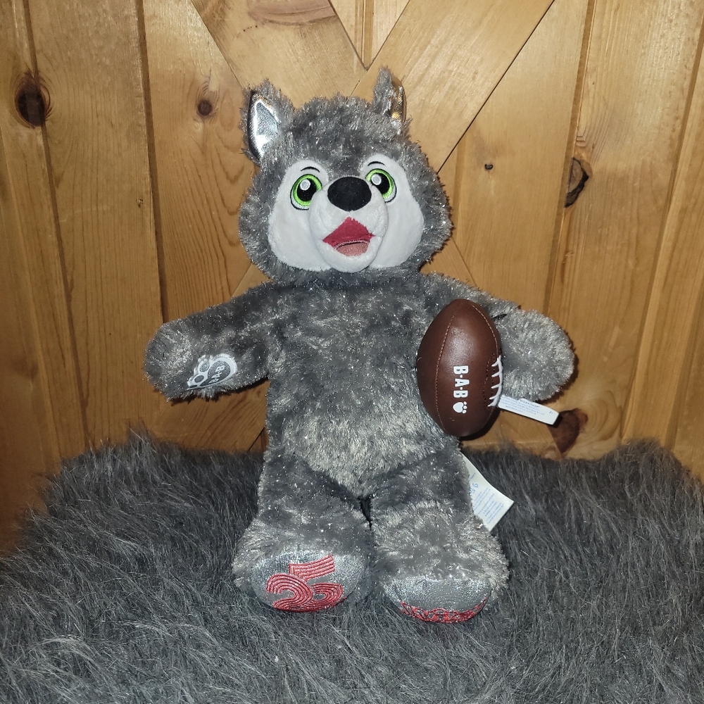 Retired Build-A-Bear Wiley the Wolf 25th Birthday Great Wolf Lodge Plush
